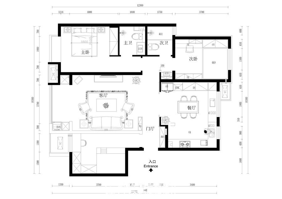 紫御瀾灣130m2裝修效果圖